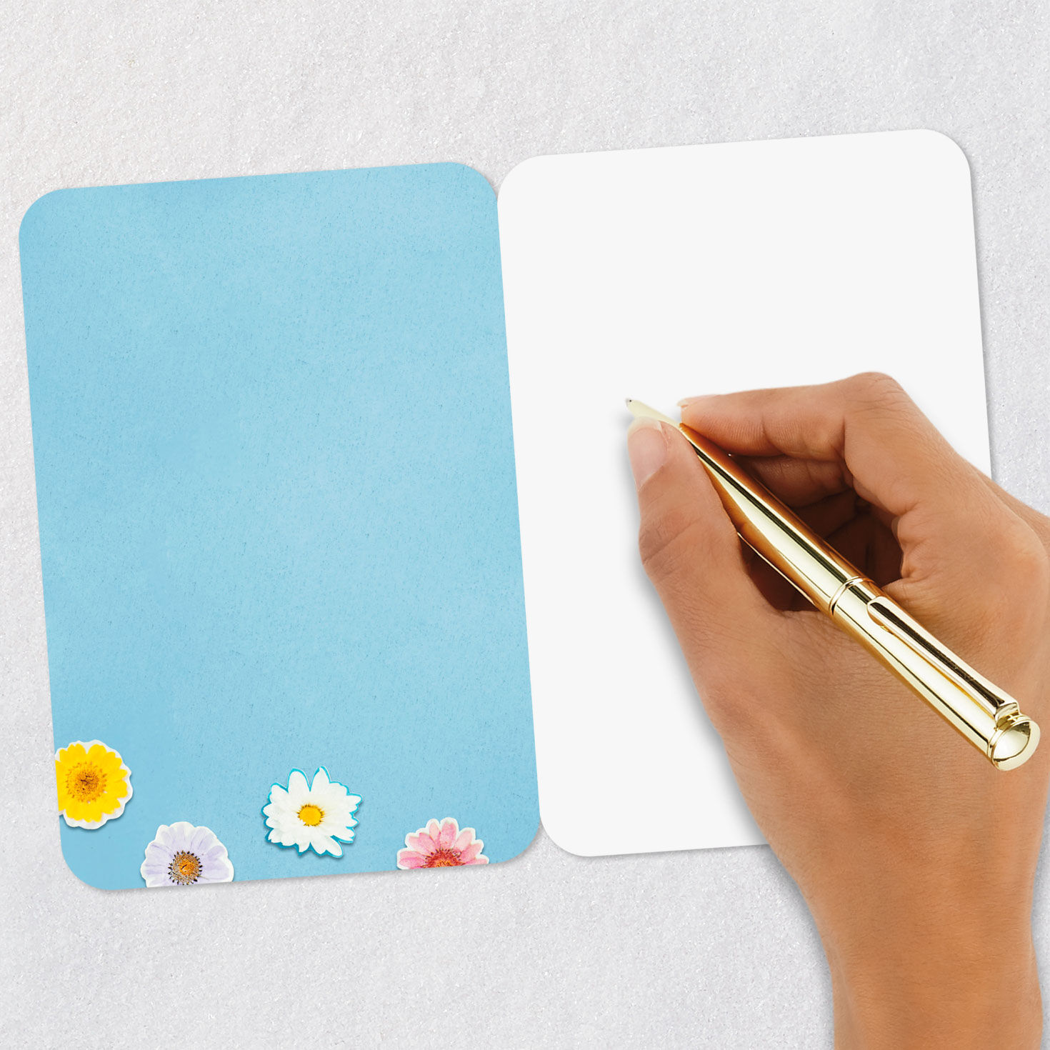 Flowers and Butterfly Wing Collage Blank Card Signing card image number 5