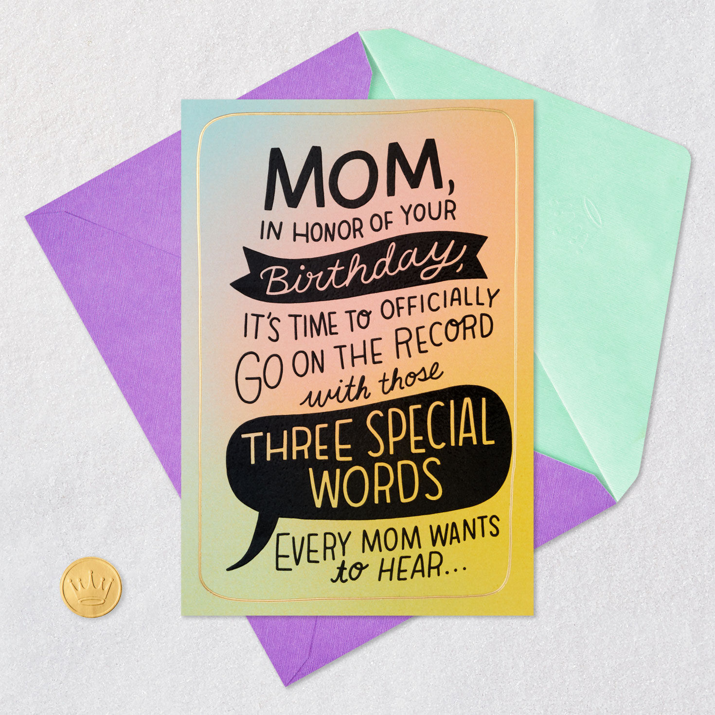 Achievement Certificate Birthday Card for Mom Card Front with Envelope and Gold Seal image number 6