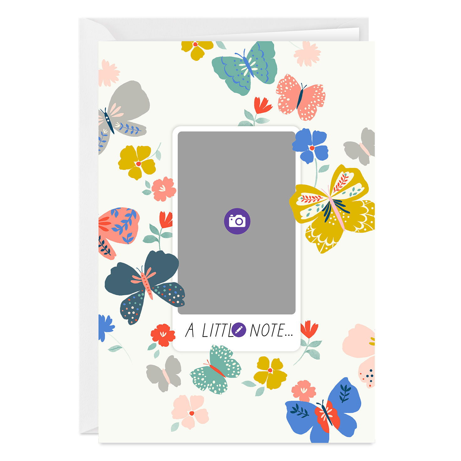 Personalized Colorful Butterflies Photo Card  image number 3