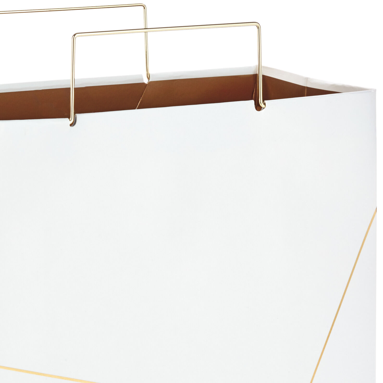 White With Gold Large Square Gift Bag, 10.4", , large image number 4