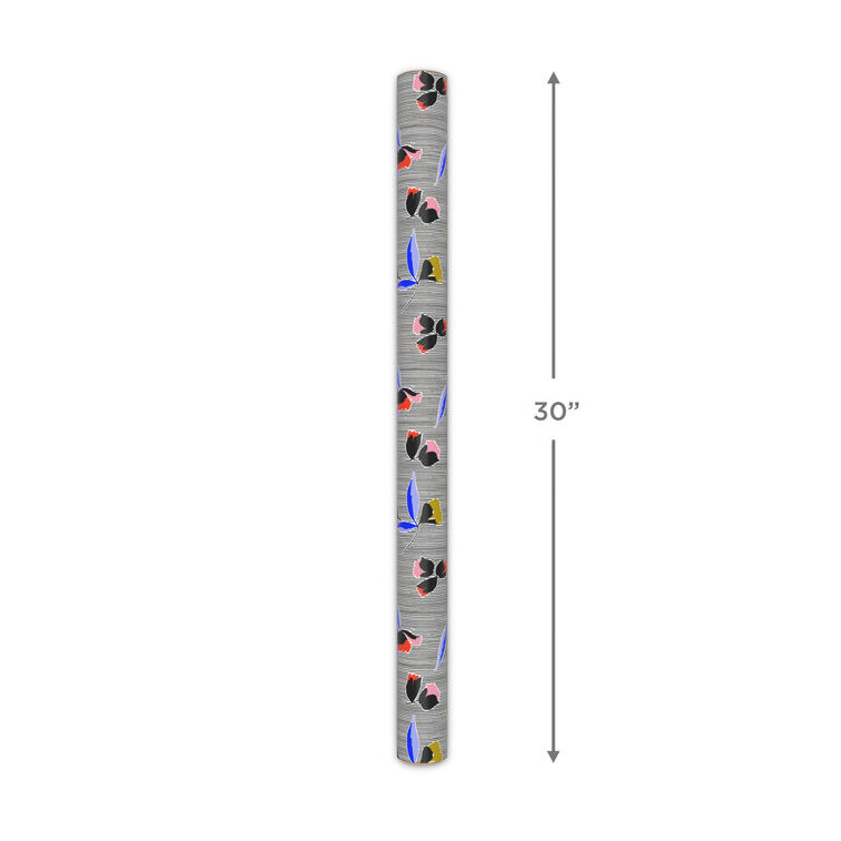 Bold Floral and Stripe Wrapping Paper Roll Measurement image number 5