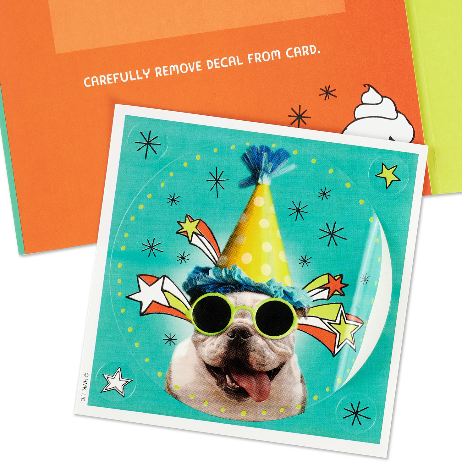 Bulldog in Party Hat Funny 9th Birthday Card With Decal for only USD 3.99 | Hallmark