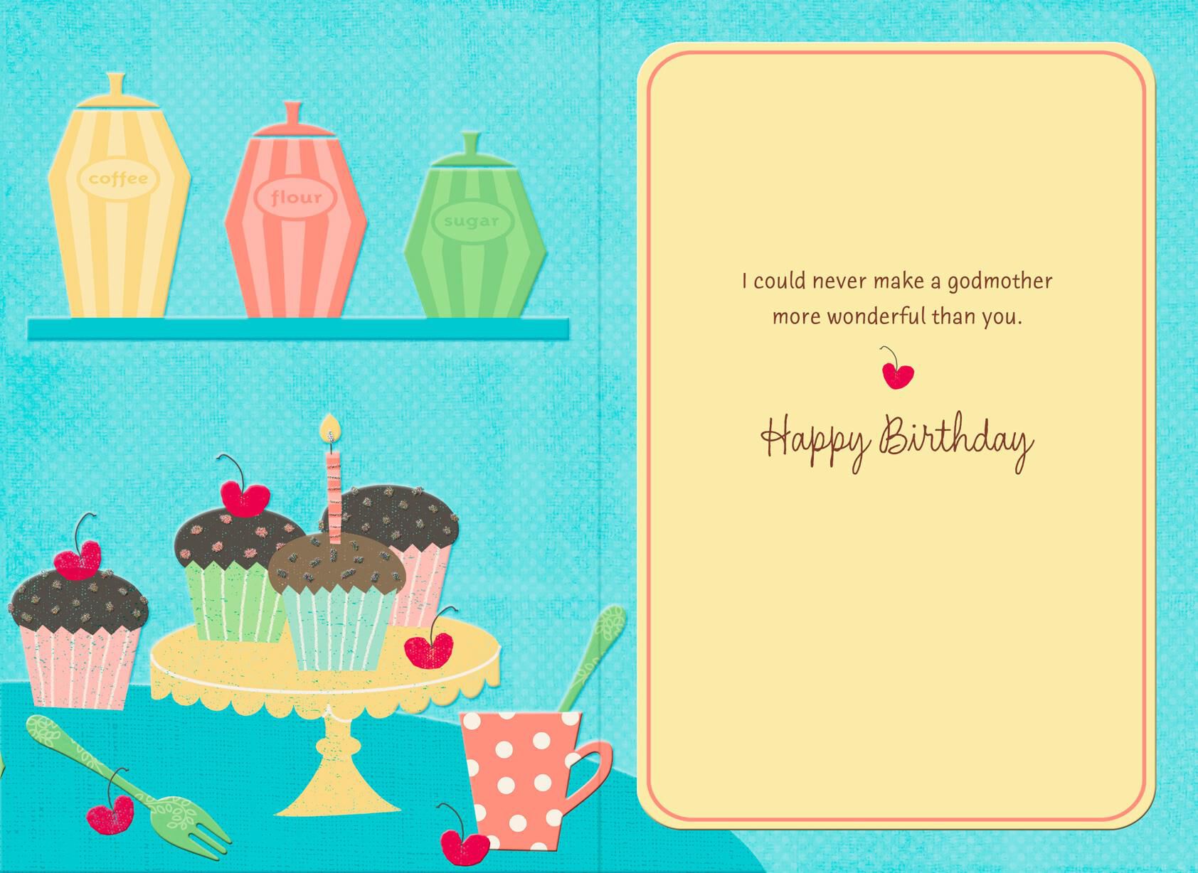 Baking Cupcakes Birthday Card for Godmother