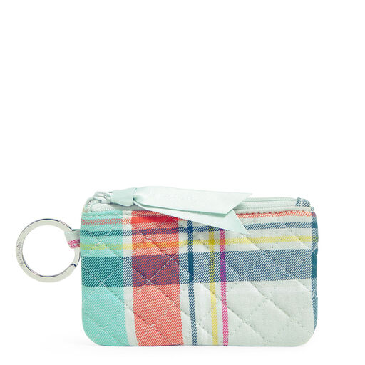 Vera Bradley Zip ID Case in Pastel Plaid, 