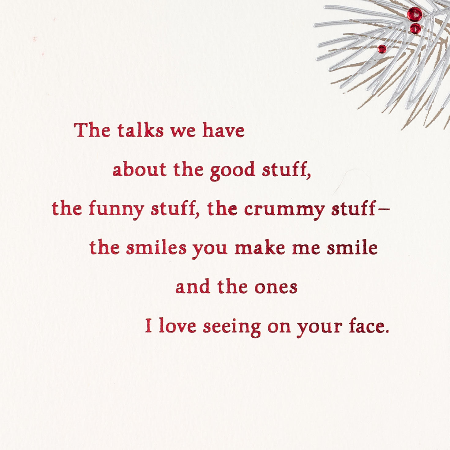 Pine Boughs and Berries Romantic Christmas Card for Him Sentiment image number 2