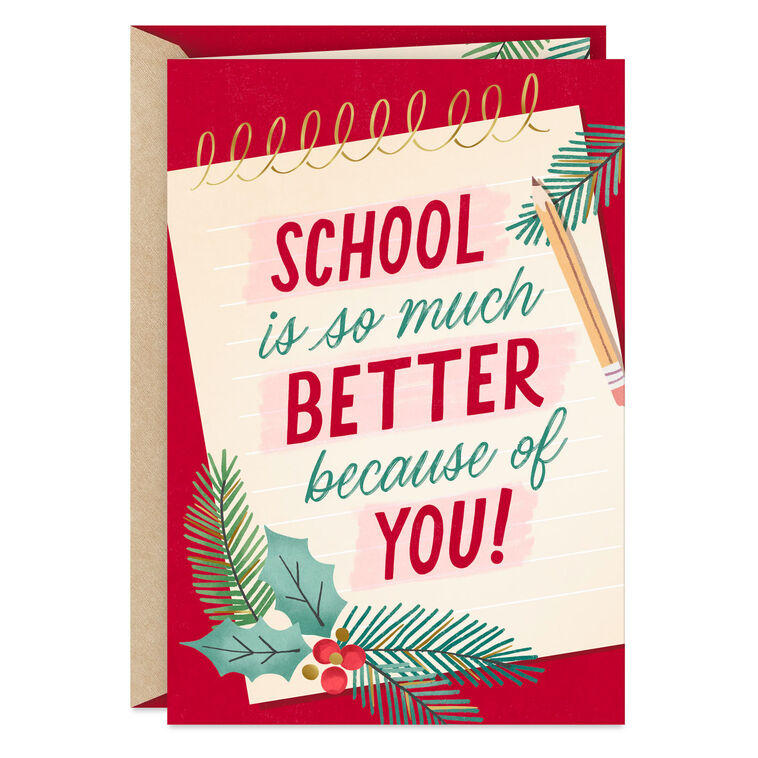 You Make School So Much Better Christmas Thank-You Card, , large image number 1