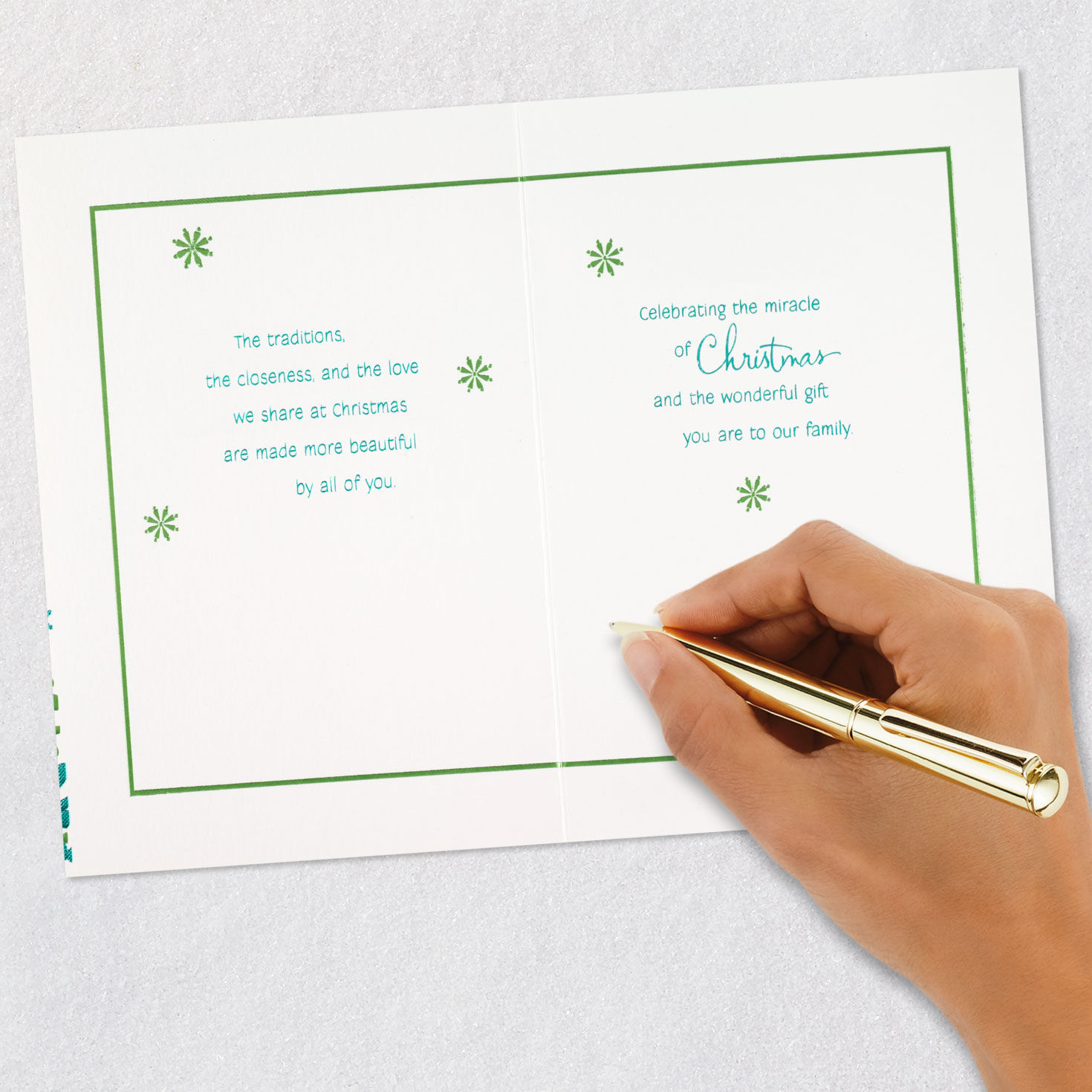 Ornate Tree Christmas Card for Daughter and Family Signing card image number 8