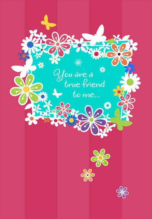 True Friends Floral Birthday Card, , large image number 1
