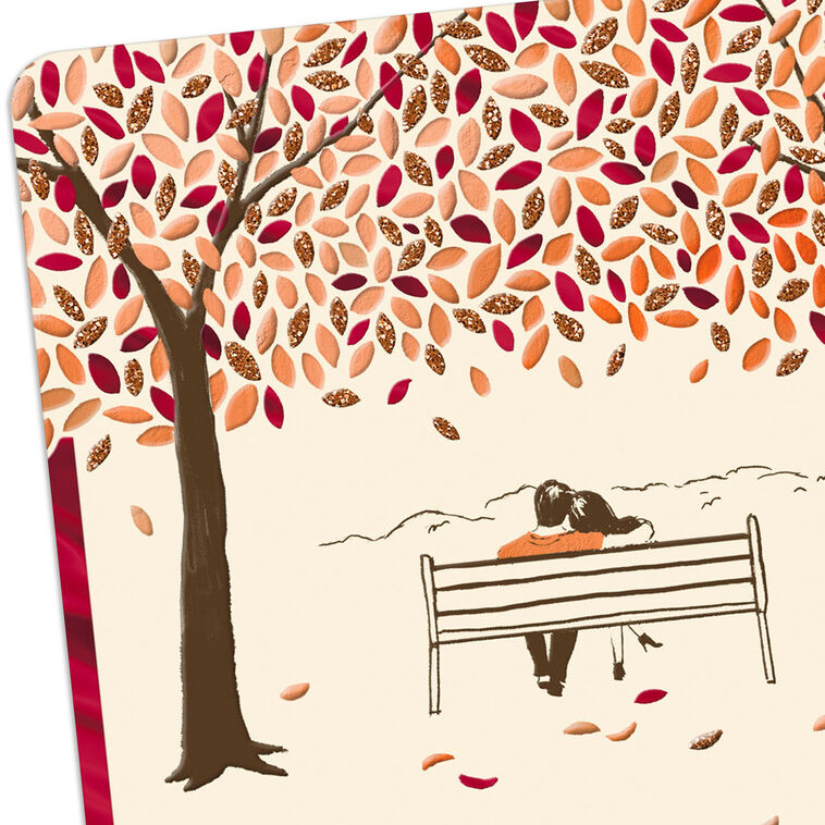 Couple on Park Bench Thanksgiving Card for Spouse Card Front Detail image number 5