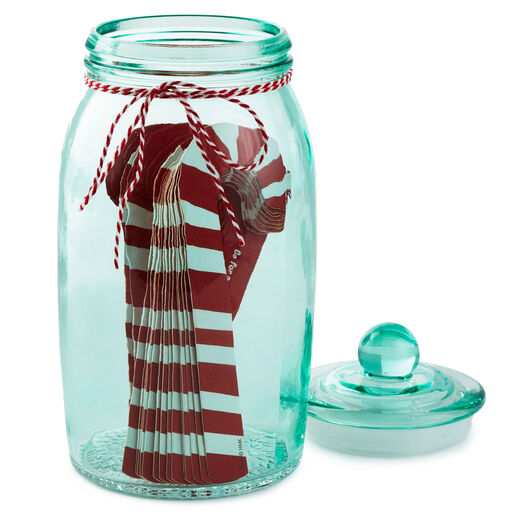 Christmas Activities Prompted Jar With 25 Candy-Cane Papers, 