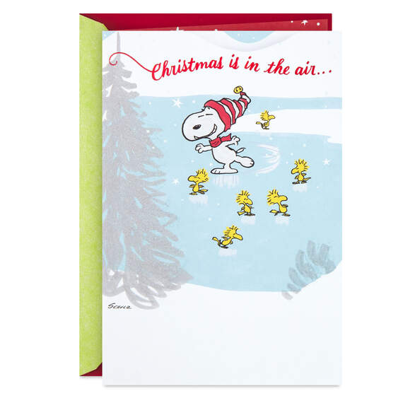 Peanuts® Snoopy Skating Thankful Thoughts of You Christmas Card, , large image number 1