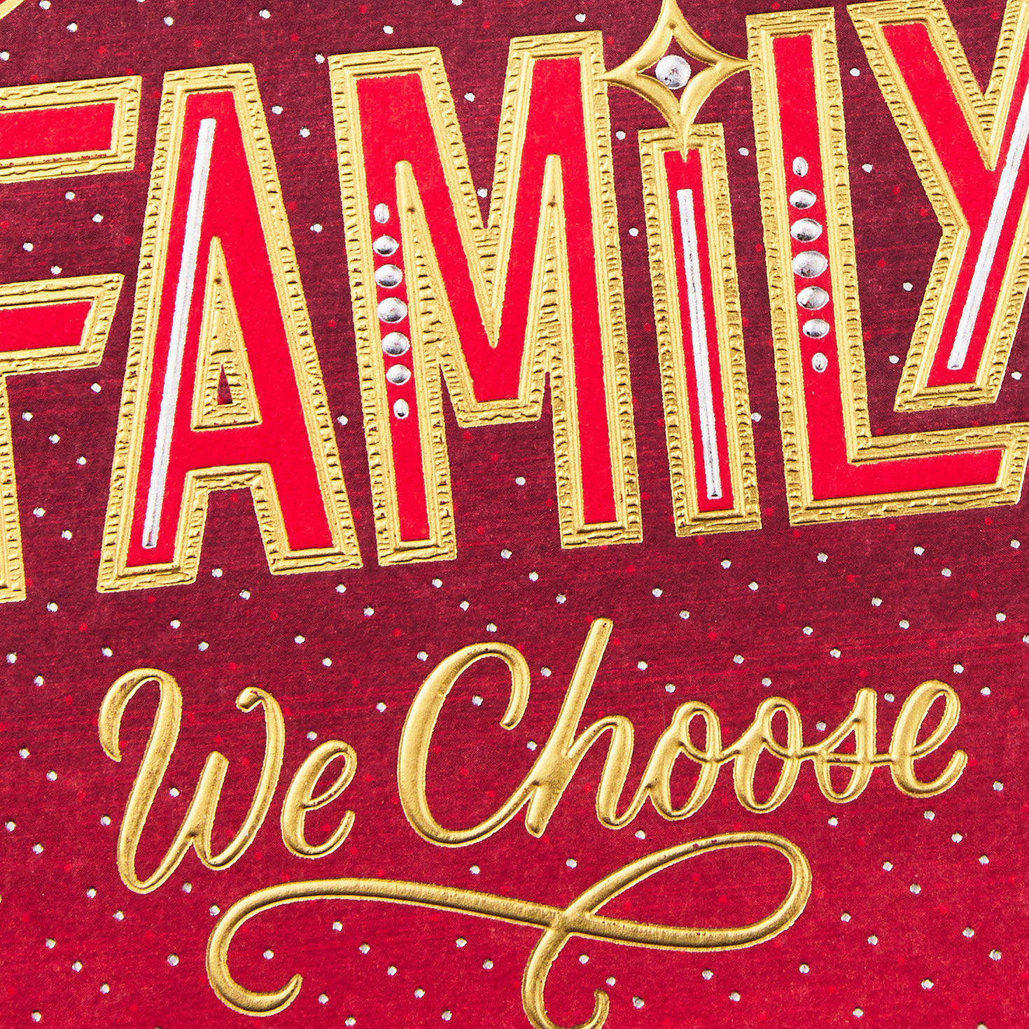 Red and Gold Lettering Friend Christmas Card Card Front Detail image number 6