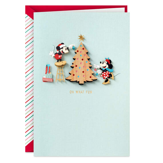 Disney Mickey and Minnie Magical Together Romantic Christmas Card, , large image number 1