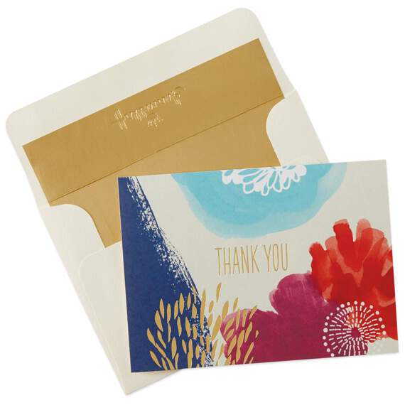 Painted Flowers Thank You Notes, Box of 10, , large image number 1