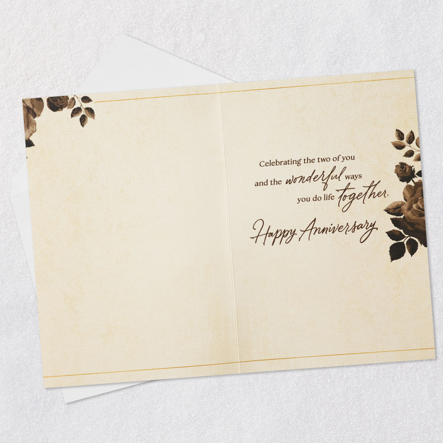 Ribbon and Seal Anniversary Card for Couple Open card with envelope image number 3
