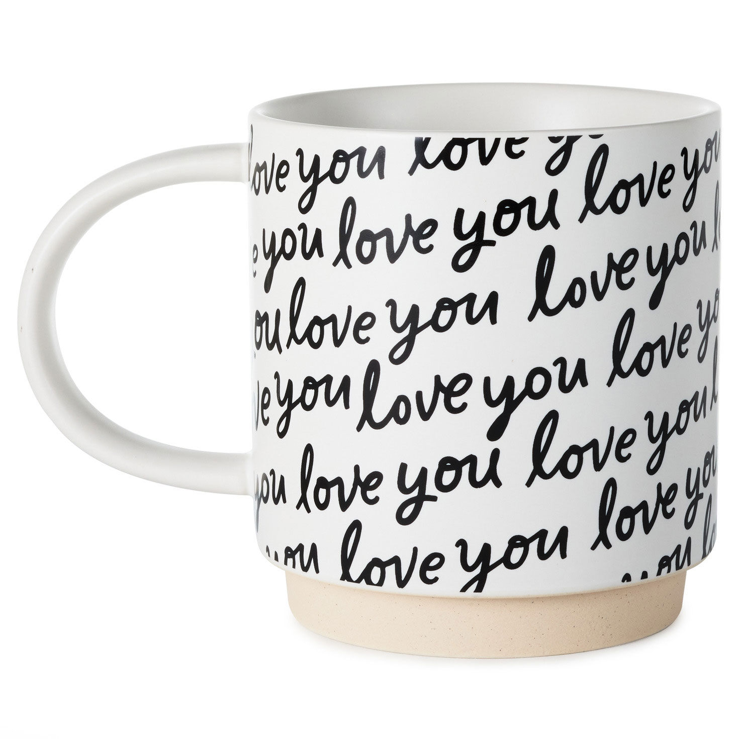 Love You Script Black and White Mug back image number 2