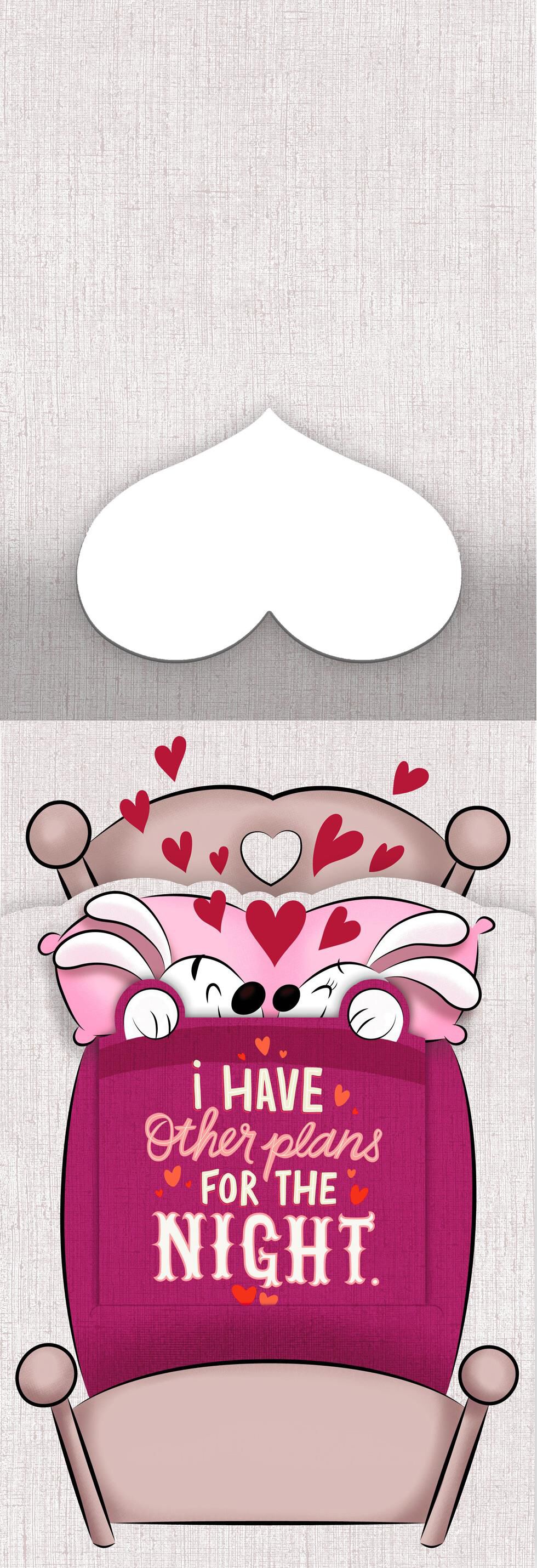 Snuggling Rabbits Suggestive Valentine's Day Card