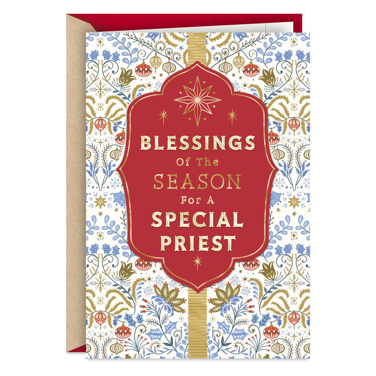 Blessings of the Season Religious Christmas Card for Priest