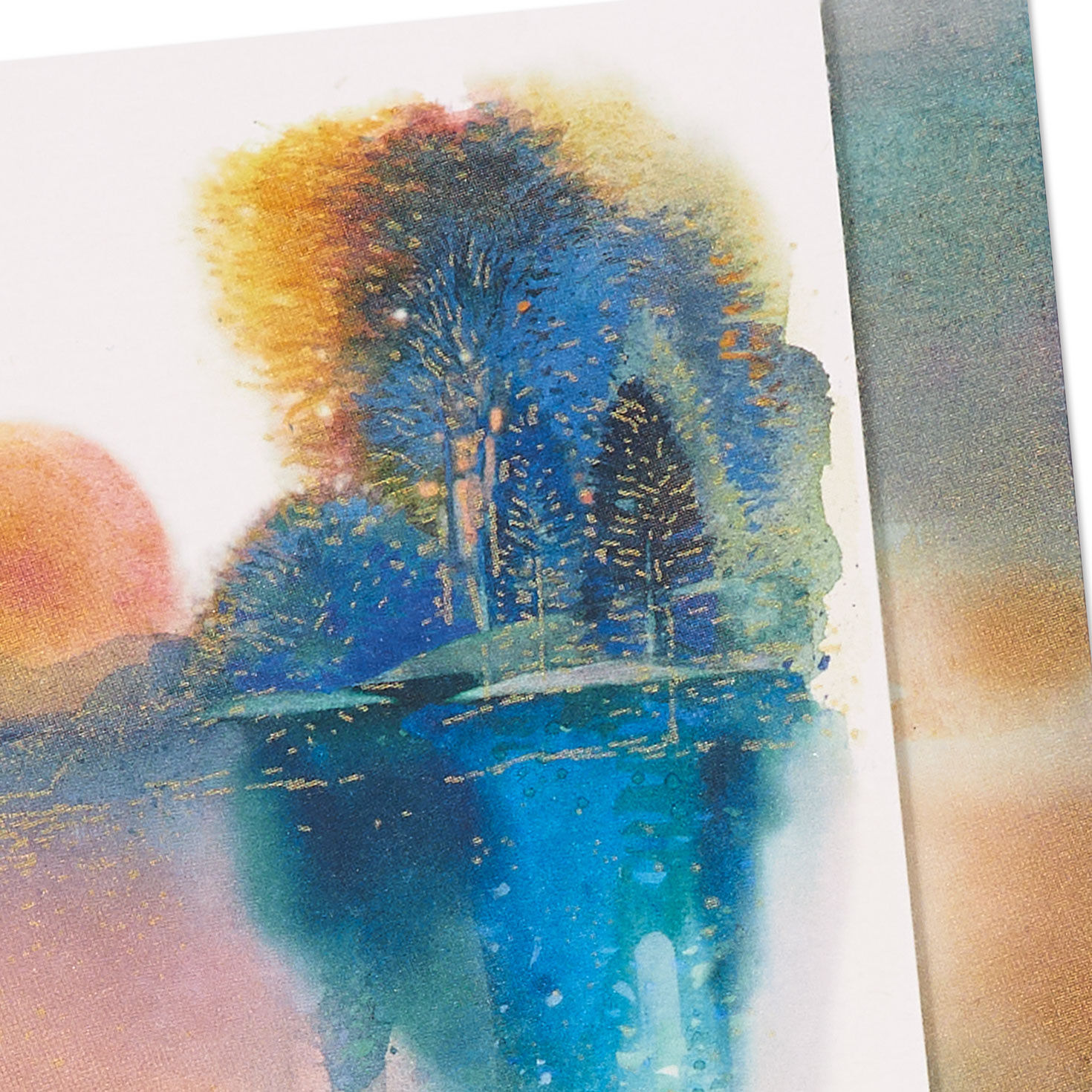 Watercolor Lake Sympathy Card for Loss of Father Card Front Detail image number 4