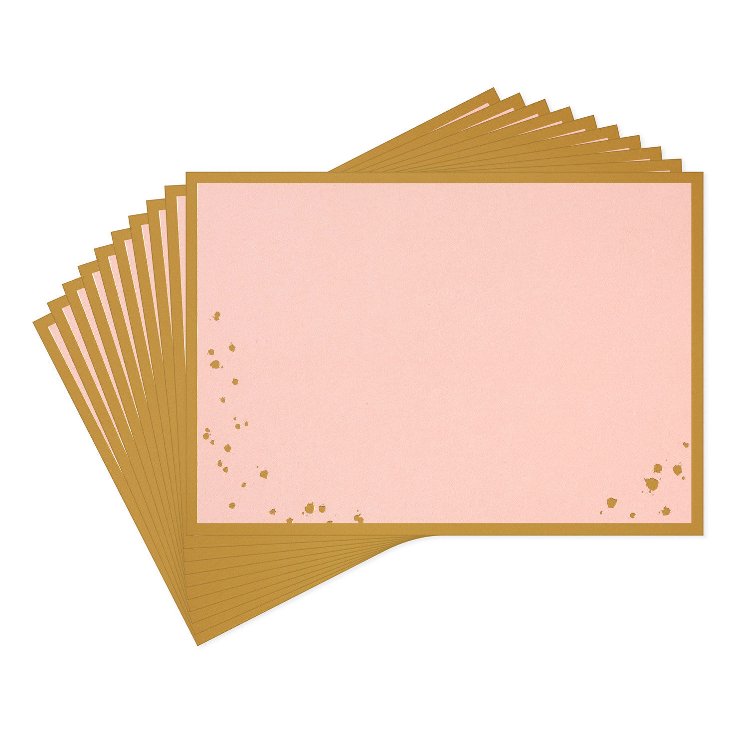 Gold Foil and Pink Single-Panel Note Cards Pack  image number 2