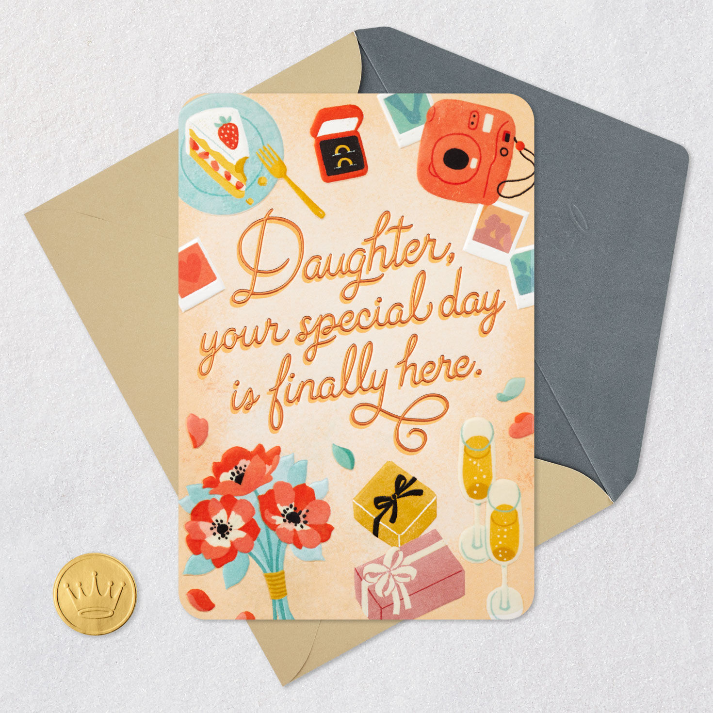 Your Special Day Is Here Wedding Card for Daughter, , large image number 6