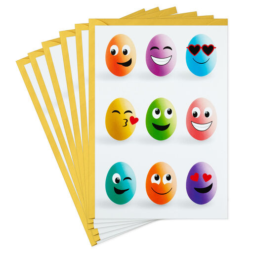 Colored Easter Egg Emojis Easter Cards, Pack of 6, 