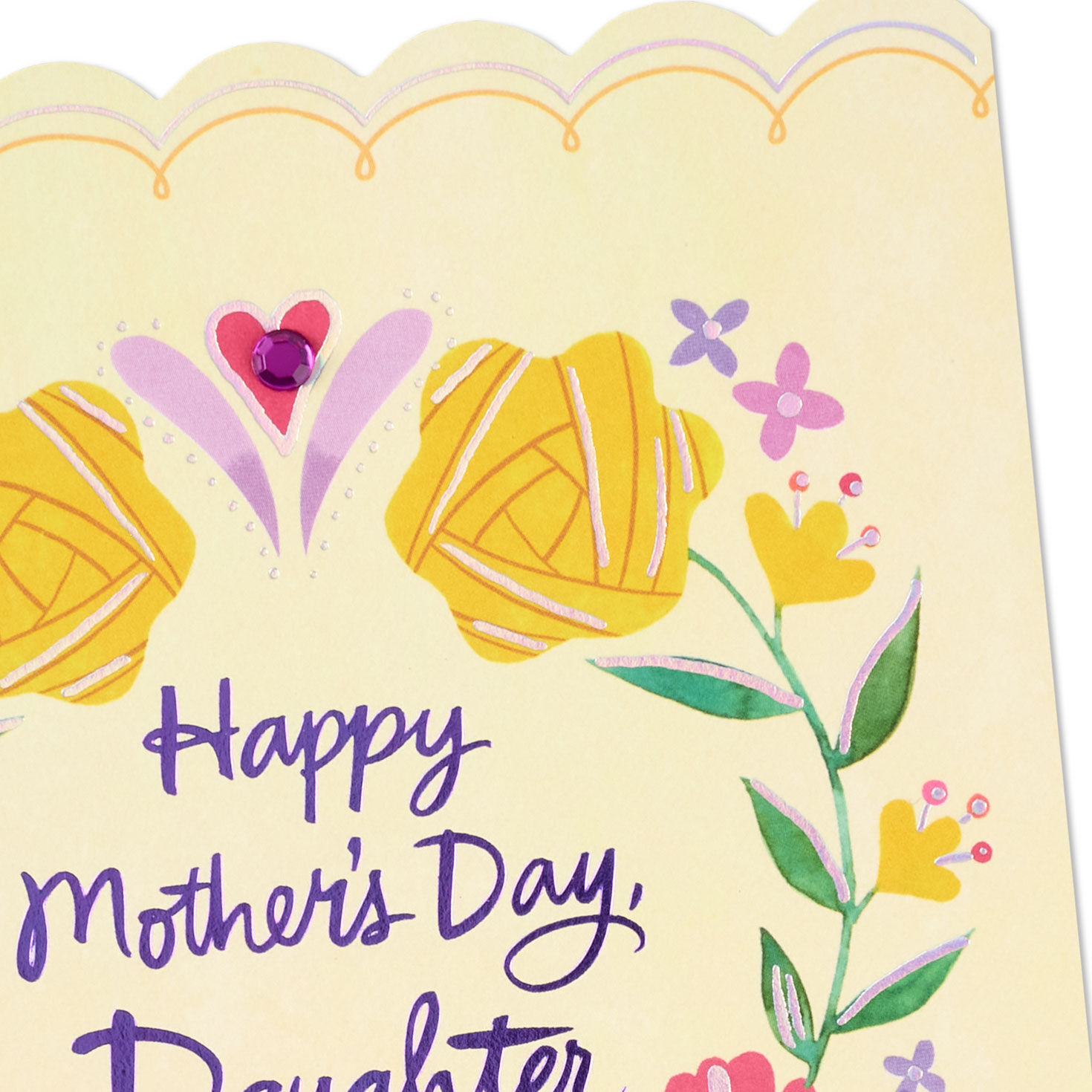 Colorful Floral Wreath Daughter Mother's Day Card Card Front Detail image number 5