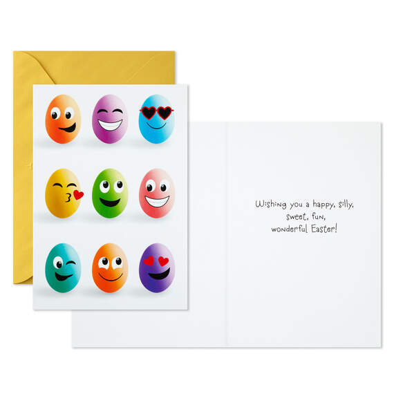 Colored Easter Egg Emojis Easter Cards, Pack of 6, , large image number 2