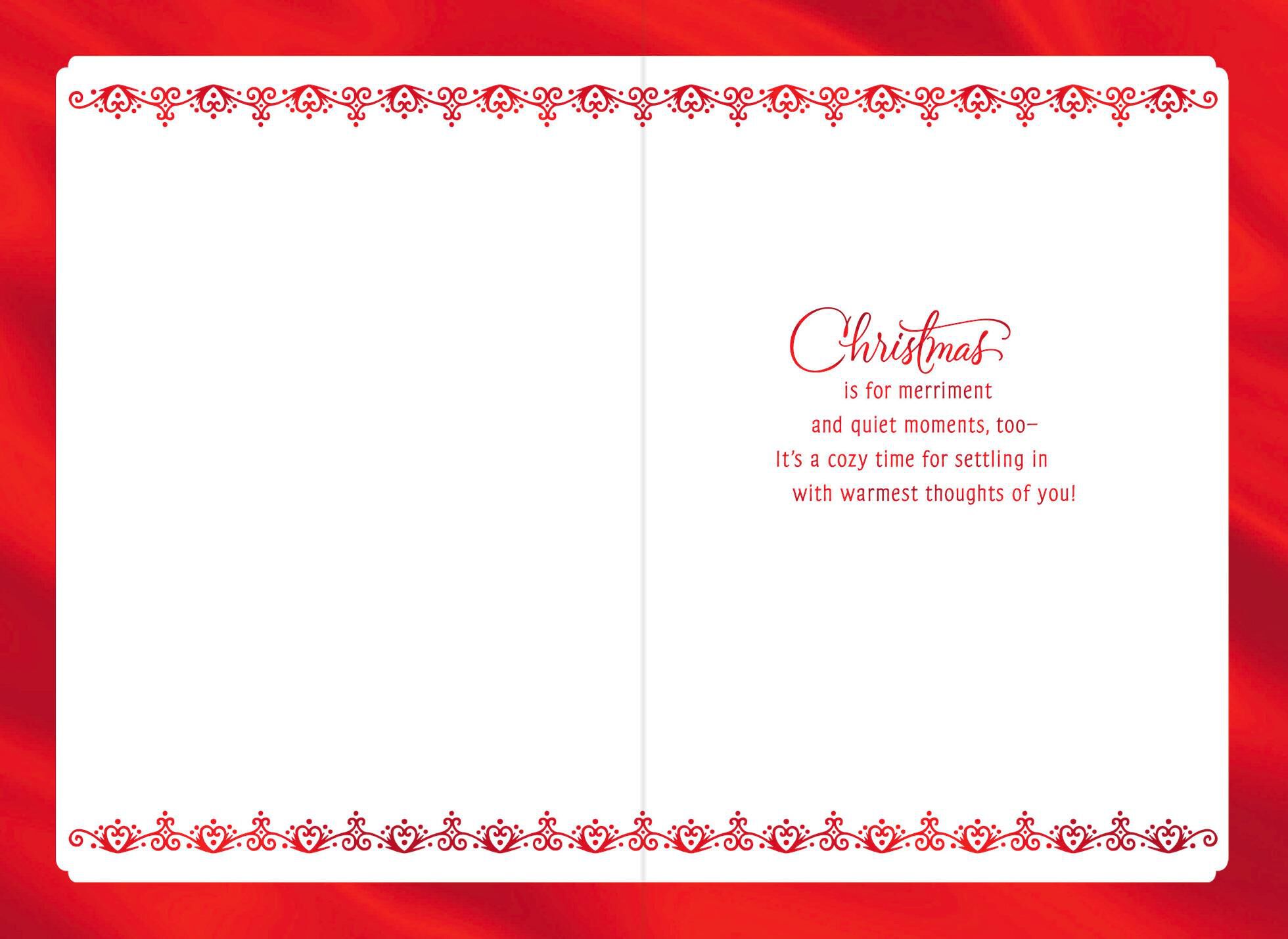 Snowflakes on Red Christmas Card for Stepmom