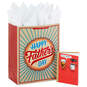 13" Happy Father's Day Large Gift Bag With Greeting Card and Tissue Paper, , large image number 1
