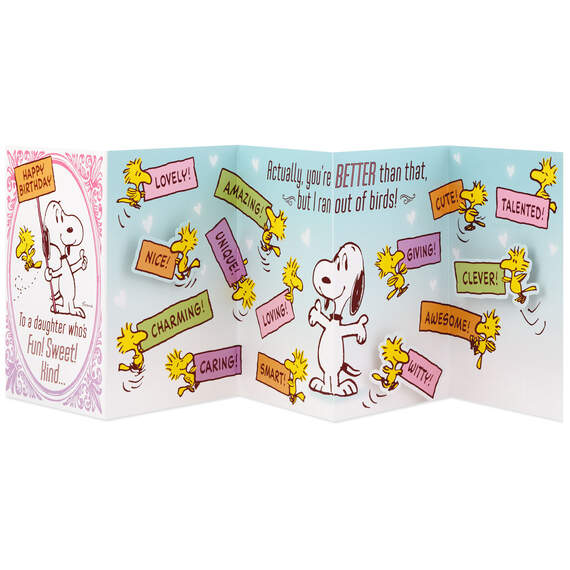 Peanuts® Snoopy and Woodstock Sweet Daughter Funny Birthday Card, , large image number 2