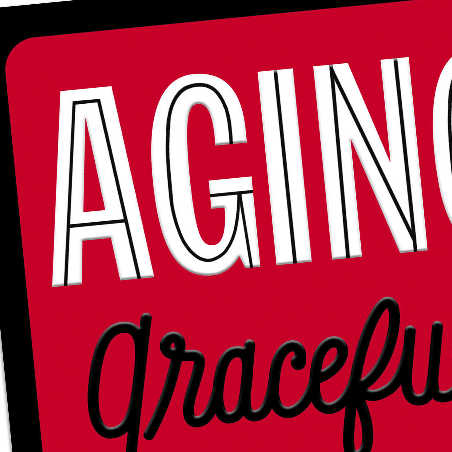 Black and Red Aging Birthday Card Card Front Detail image number 4