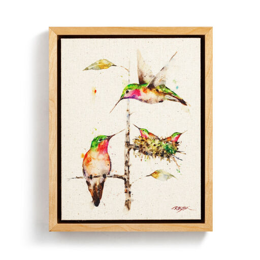 Demdaco Hummingbird Family Wall Art, 8x10, 