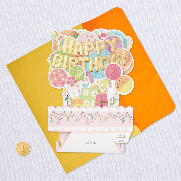 Balloons Musical 3D Pop-Up Birthday Card With Light, , large image number 6