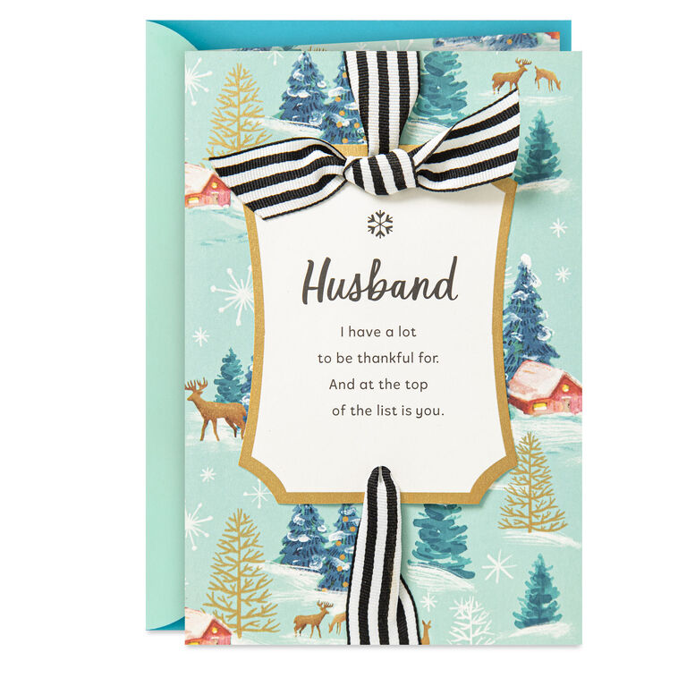So Thankful for You Christmas Card for Husband