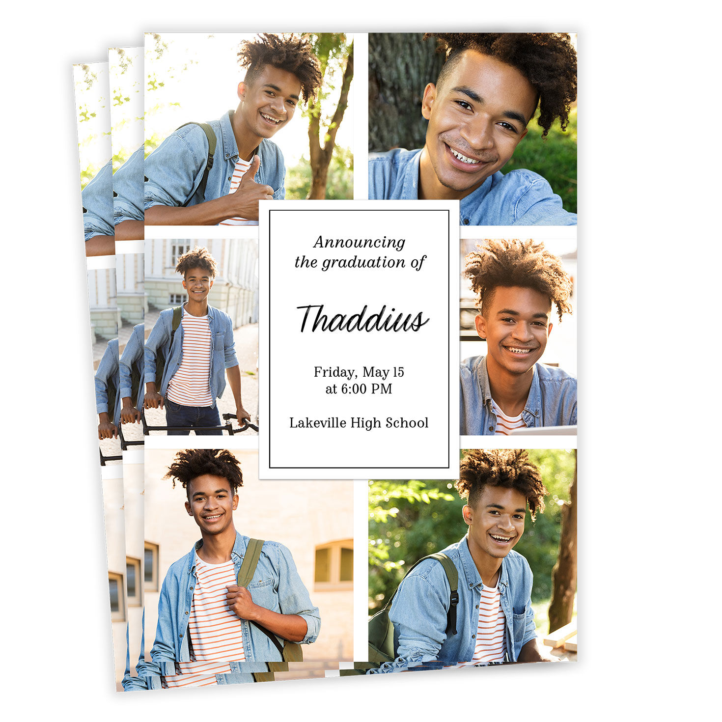 Photo Collage Border Graduation Announcement