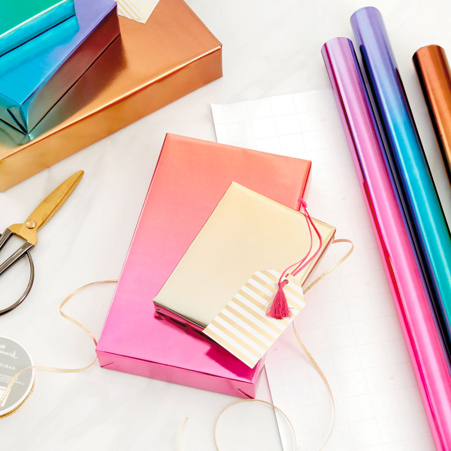 Assorted Ombr&eacute; Foil 3-Pack Wrapping Paper, 60 sq. ft total, , large image number 3