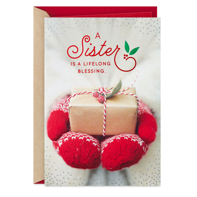 You're a Lifelong Blessing Christmas Card for Sister