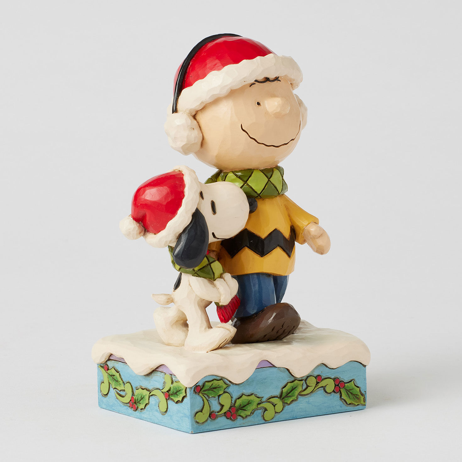 Charlie Brown and Snoopy Sharing Scarf Figurine angled image number 3
