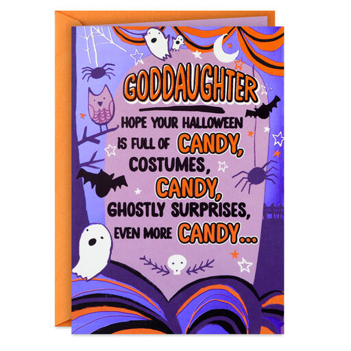 Lots of Candy Halloween Card for Goddaughter, 
