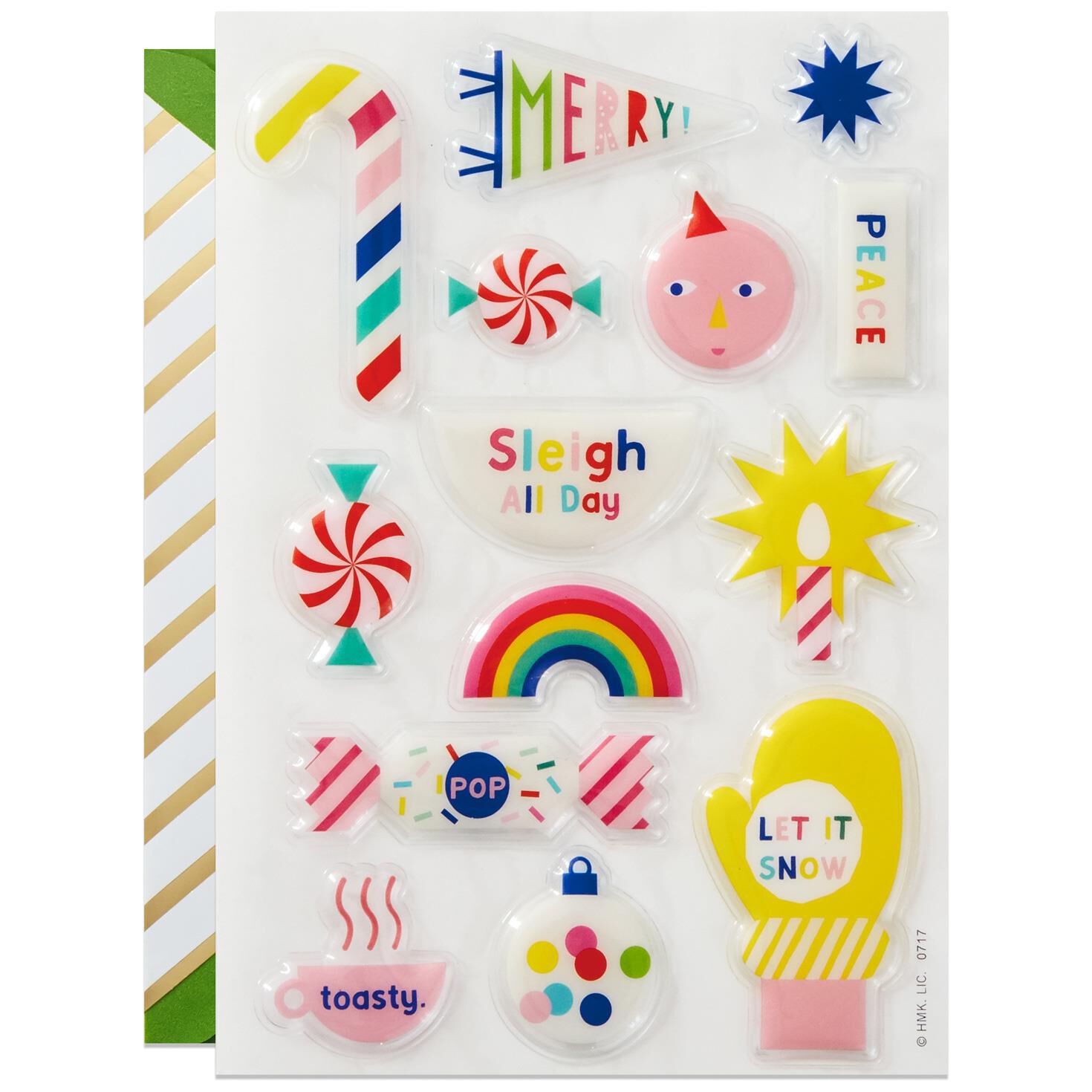 deck the halls christmas card with stickers greeting cards hallmark hallmark christmas stickers