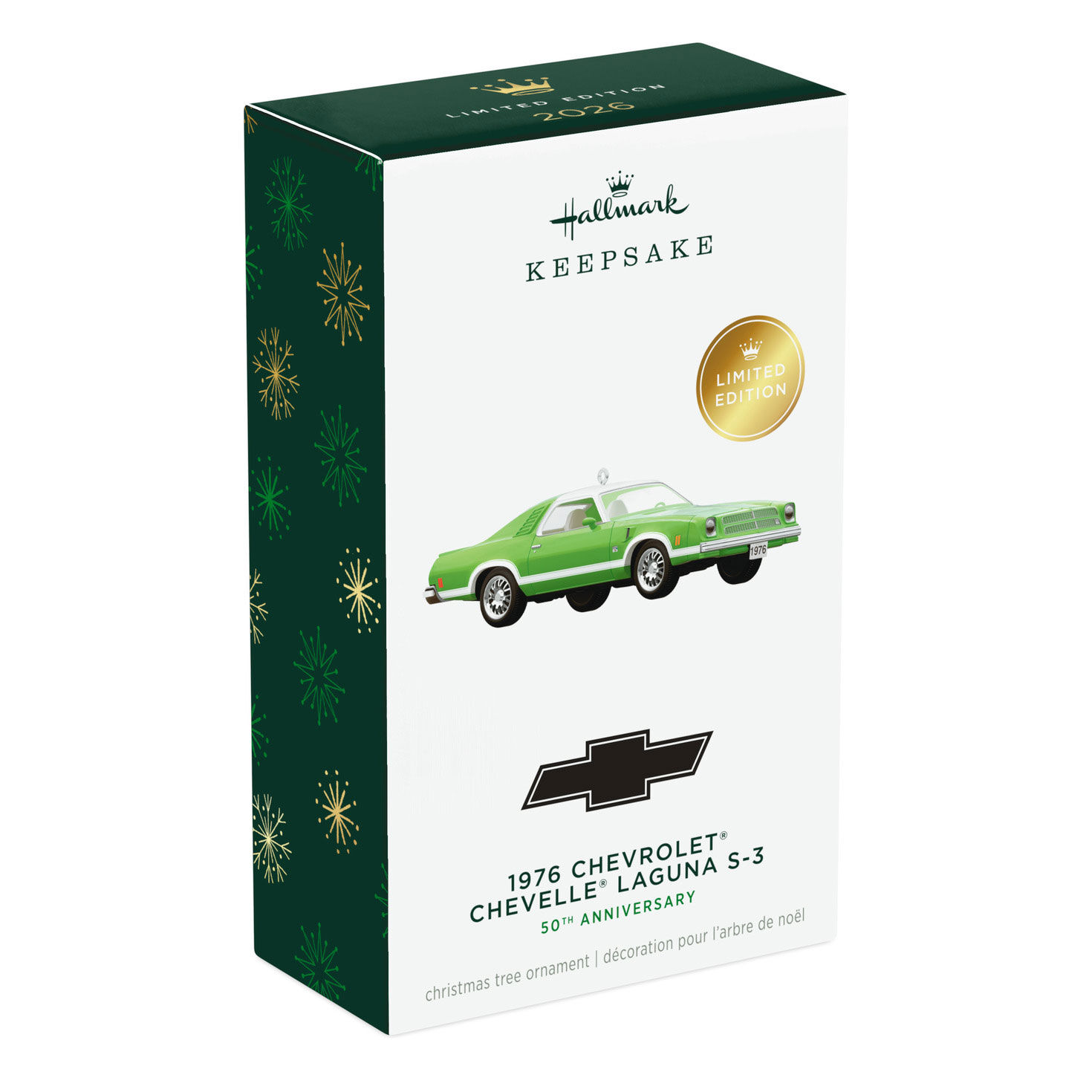 Green Chevy Chevelle Sports Car Keepsake Ornament package front image number 7