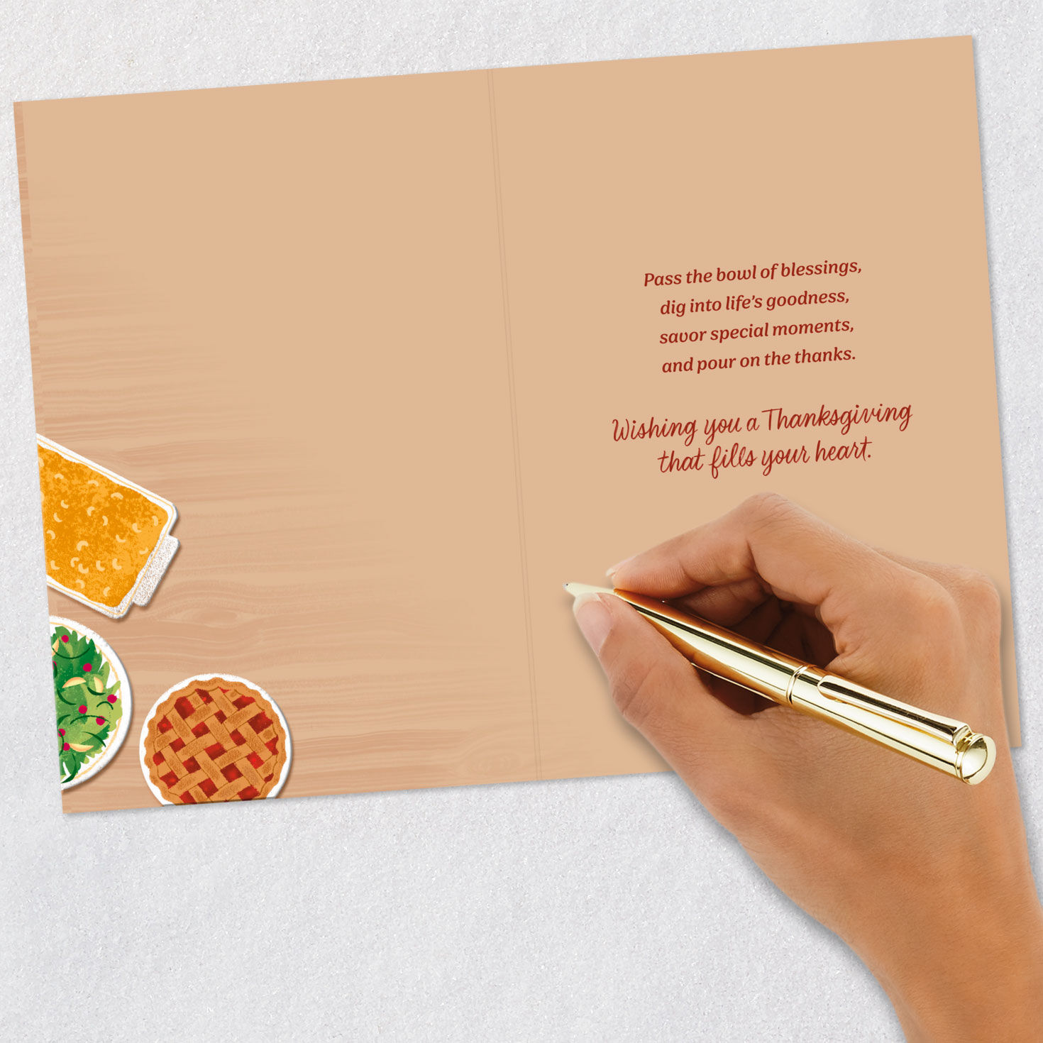 Pass the Blessings and Pour on the Thanks Thanksgiving Card, , large image number 6