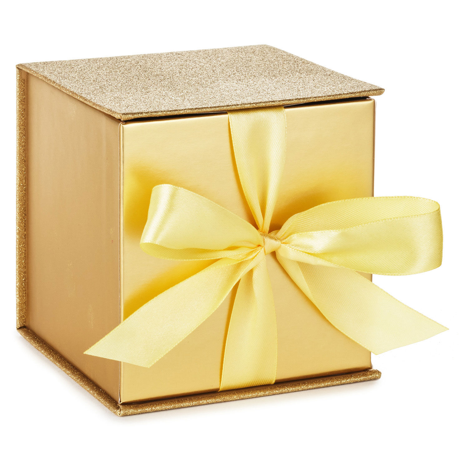 4.2" Gold Glitter Small Square Gift Box