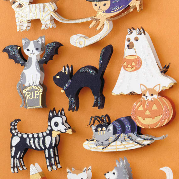 Cats and Dogs in Costumes Halloween Card, , large image number 4