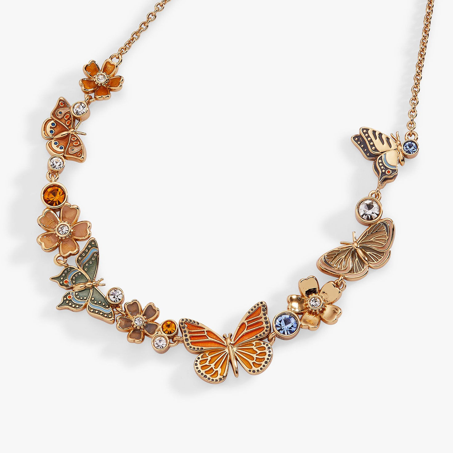 Alex And Ani New York Botanical Garden&reg; Butterfly Inline Necklace upclose view image number 3
