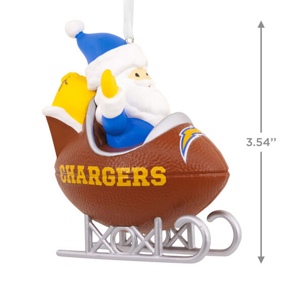 NFL Los Angeles Chargers Santa Football Sled Hallmark Ornament, , large image number 3