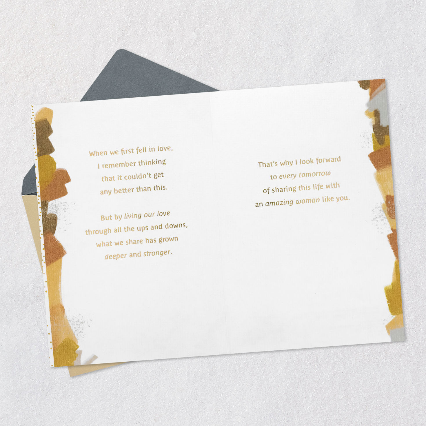 Gold Collage Lettering Romantic Love Card for Her Open card with envelope image number 4