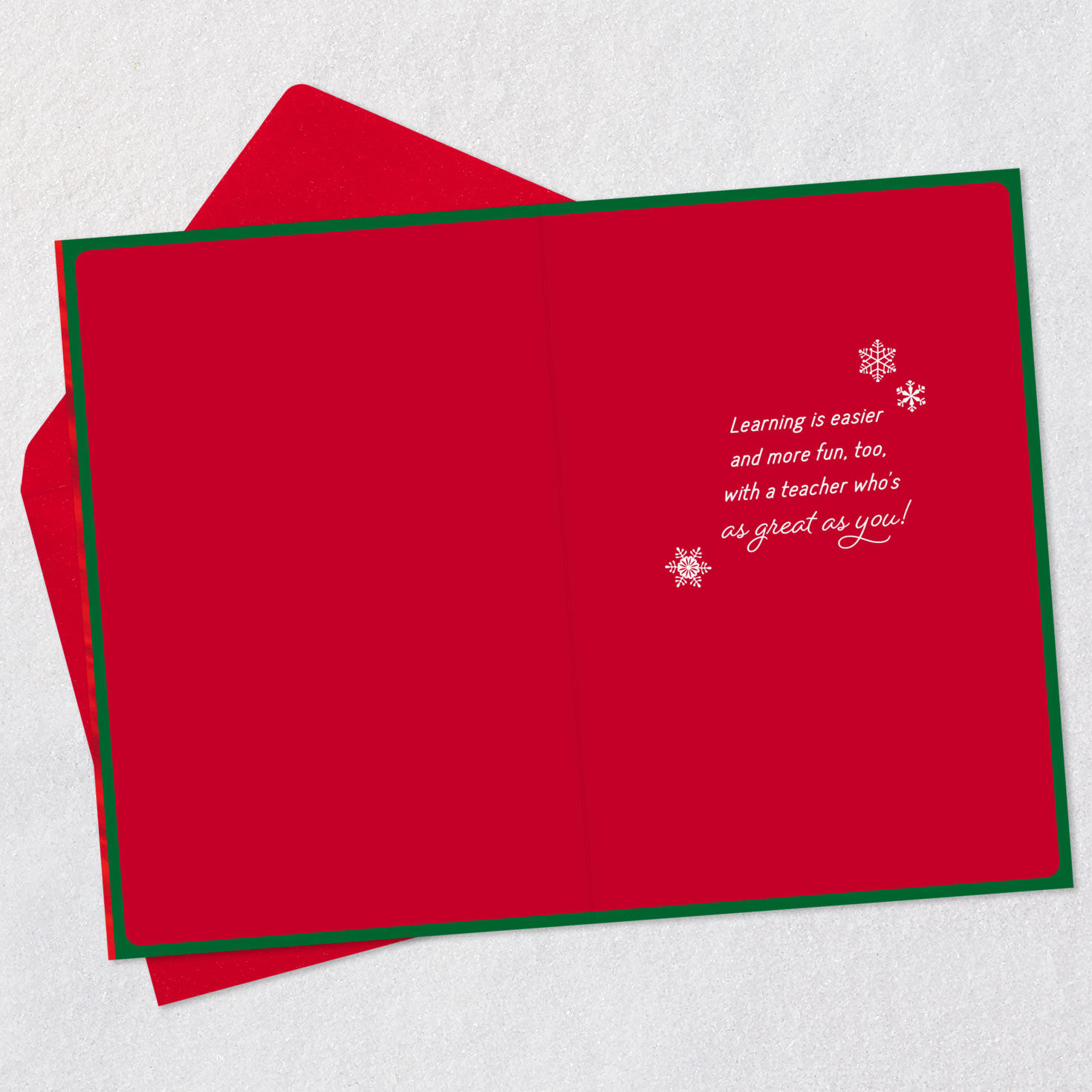 School Supply Wreath Christmas Card for Teacher Open card with envelope image number 3