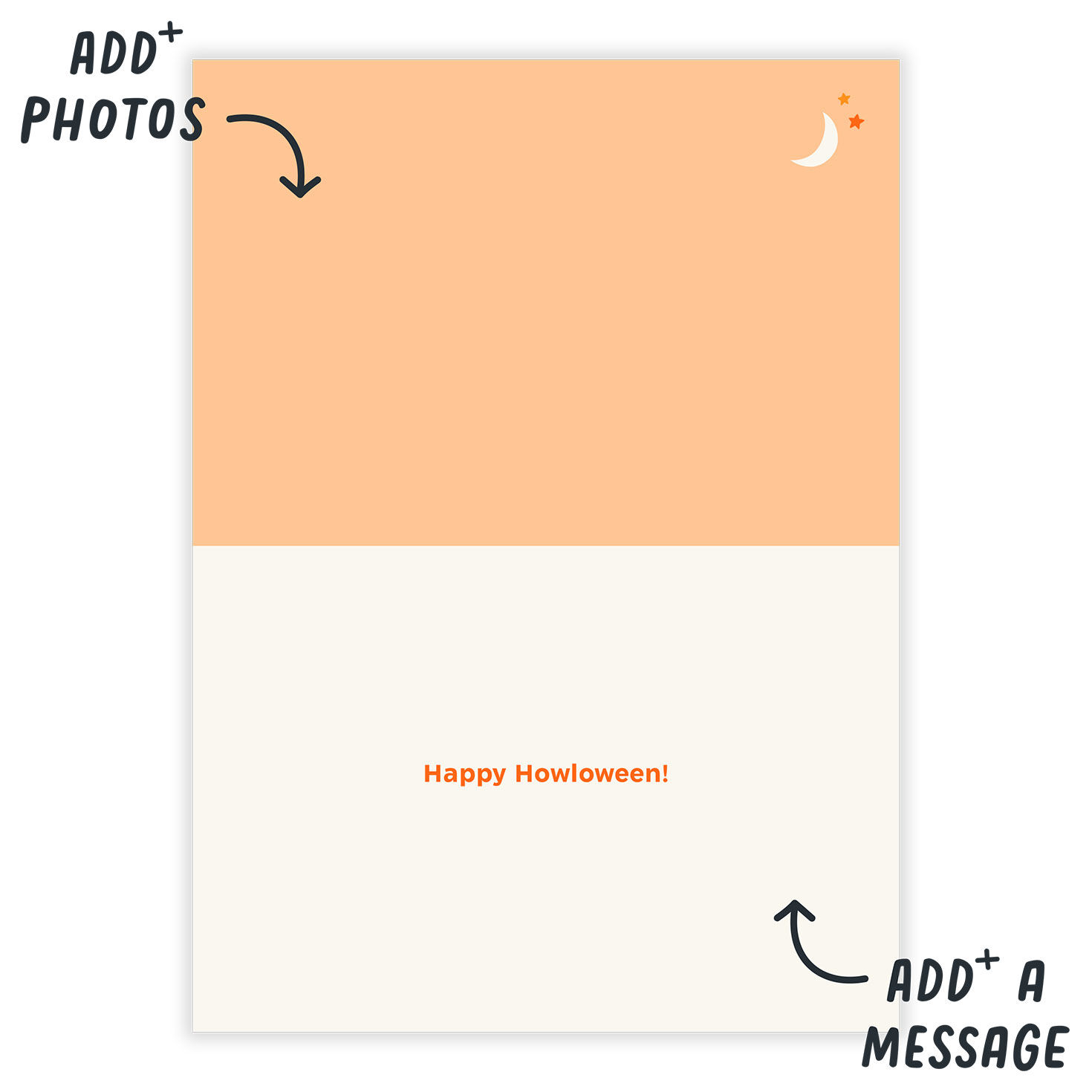 Paw-ty Animal Pet Photo Personalized Halloween Card Open Card indicating personalization image number 3